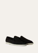 Loro Piana Summerwalk Suede Loafers Black