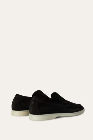 Loro Piana Summerwalk Suede Loafers Black