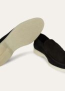 Loro Piana Summerwalk Suede Loafers Black