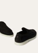 Loro Piana Summerwalk Suede Loafers Black