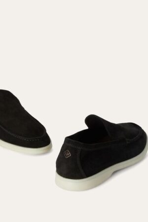 Loro Piana Summerwalk Suede Loafers Black