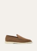 Loro Piana Summerwalk Suede Loafers Dusk Brown