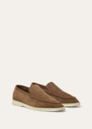 Loro Piana Summerwalk Suede Loafers Dusk Brown