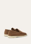 Loro Piana Summerwalk Suede Loafers Dusk Brown