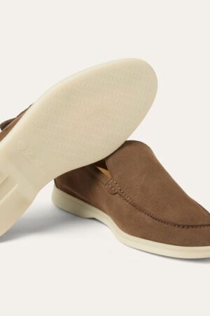 Loro Piana Summerwalk Suede Loafers Dusk Brown