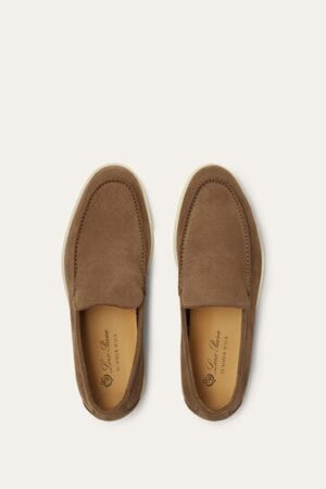 Loro Piana Summerwalk Suede Loafers Dusk Brown