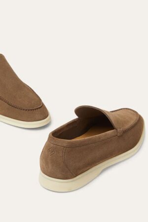 Loro Piana Summerwalk Suede Loafers Dusk Brown