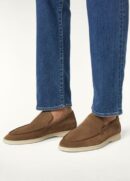 Loro Piana Summerwalk Suede Loafers Dusk Brown