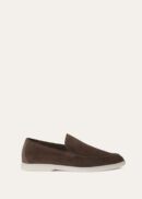 Loro Piana Summerwalk Suede Loafers Dark Grey