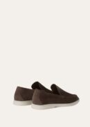 Loro Piana Summerwalk Suede Loafers Dark Grey
