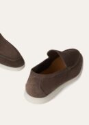 Loro Piana Summerwalk Suede Loafers Dark Grey