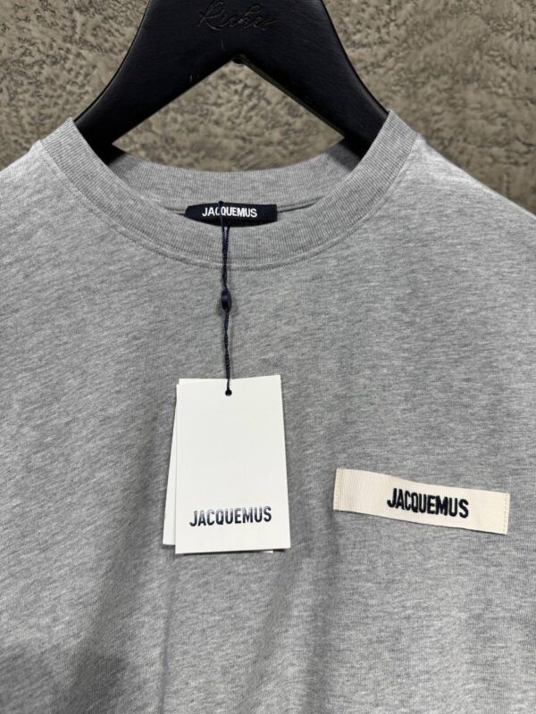 Jacquemus Het Gros Grain T-Shirt Grey - Afbeelding 3