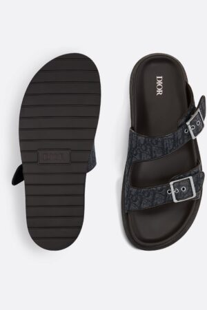 Dior Aqua Sandaal Zwarte Oblique