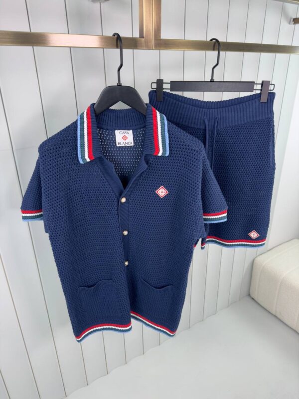 Casablanca Crochet Tennis Summer Set Navy