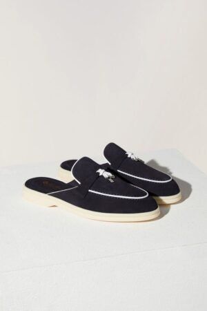 Loro Piana Babouche Walk Loafers Black