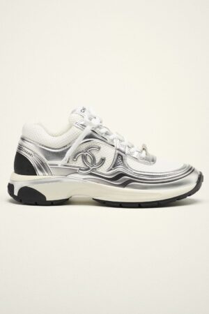 Chanel Sneakers White Silver