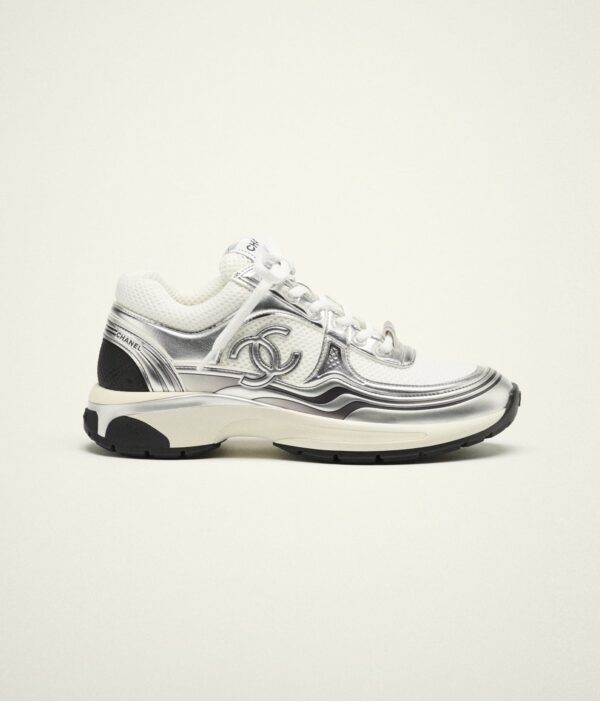 Chanel Sneakers White Silver