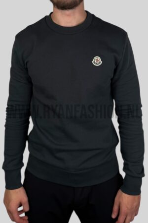 Moncler Logo Patch Cotton Sweater Antraciet