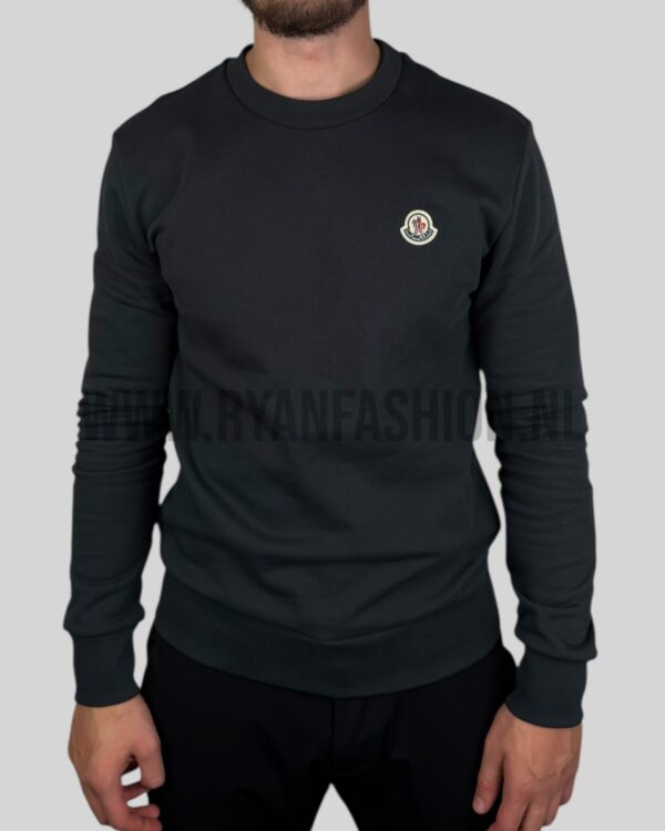 Moncler Logo Patch Cotton Sweater Antraciet