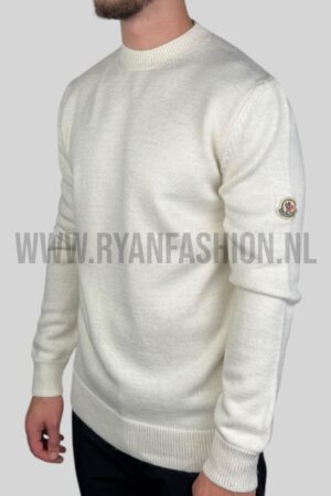 Moncler Classic Patch Knitted Sweater Ecru