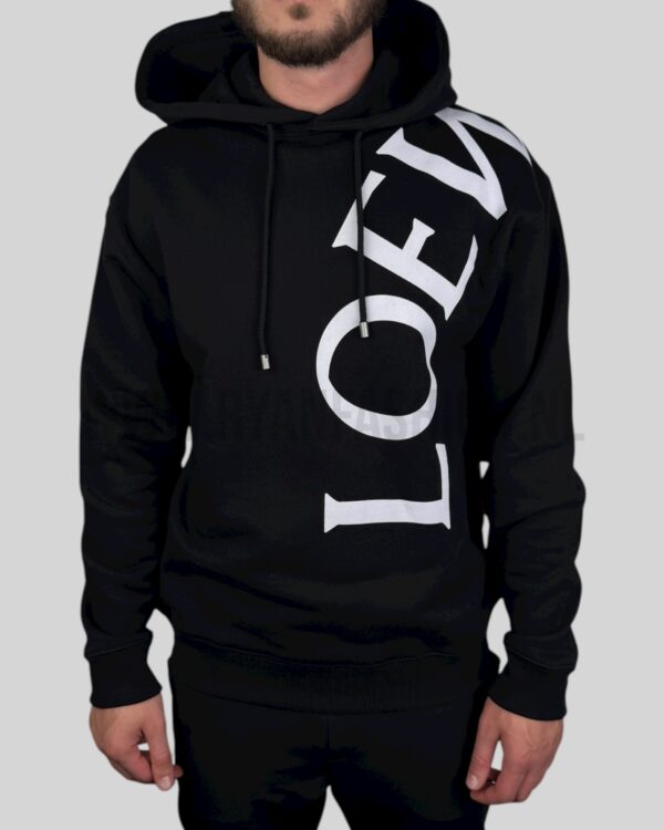 Loewe Relaxed Fit Cotton Hoodie Black