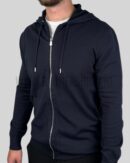 Hermes Cashmere ''Maillon Chaine d'Ancre'' Hooded Vest Navy Blue