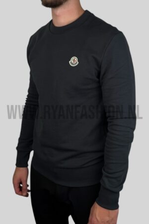 Moncler Logo Patch Cotton Sweater Antraciet