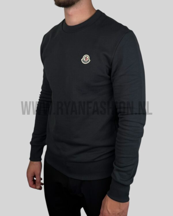 Moncler Logo Patch Cotton Sweater Antraciet - Afbeelding 2