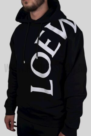 Loewe Relaxed Fit Cotton Hoodie Black