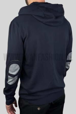 Hermes Cashmere ''Maillon Chaine d'Ancre'' Hooded Vest Navy Blue