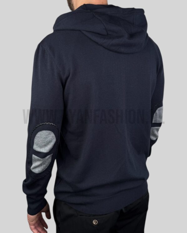 Hermes Cashmere ''Maillon Chaine d'Ancre'' Hooded Vest Navy Blue - Afbeelding 3