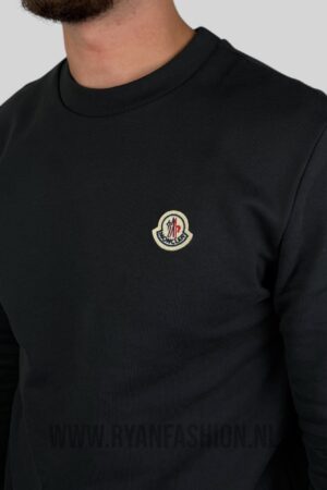 Moncler Logo Patch Cotton Sweater Antraciet