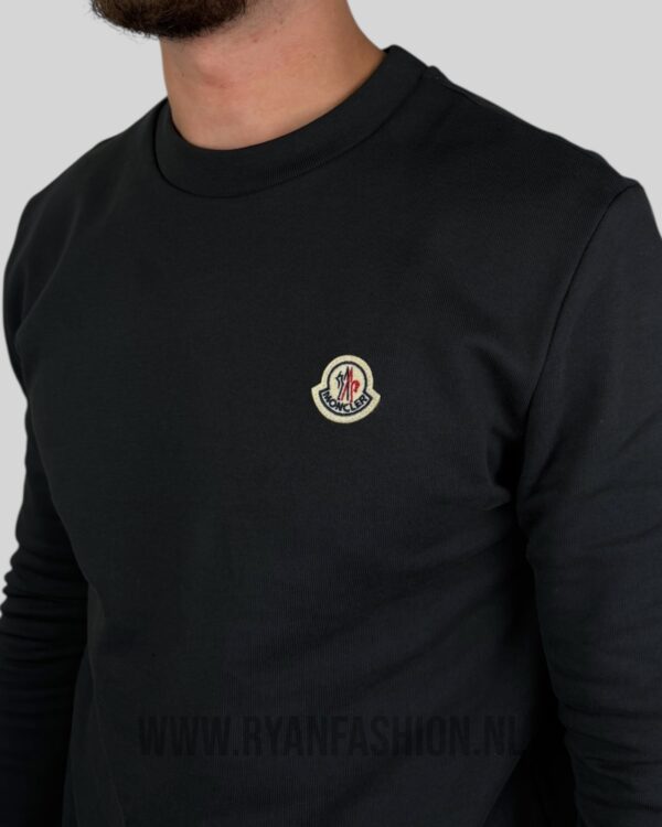 Moncler Logo Patch Cotton Sweater Antraciet - Afbeelding 3