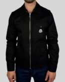 Moncler Cotton Gabardine Zip-Up Shirt Jacket Black