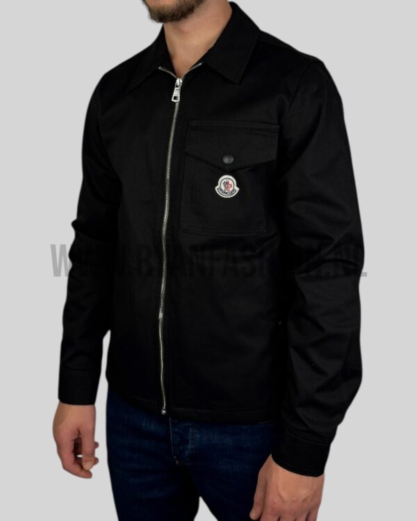 Moncler Cotton Gabardine Zip-Up Shirt Jacket Black - Afbeelding 2