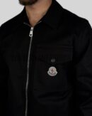 Moncler Cotton Gabardine Zip-Up Shirt Jacket Black