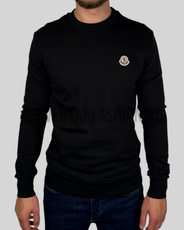 Moncler Logo Patch Cotton Sweater Black