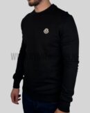 Moncler Logo Patch Cotton Sweater Black