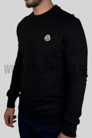 Moncler Logo Patch Cotton Sweater Black