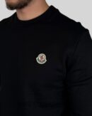 Moncler Logo Patch Cotton Sweater Black