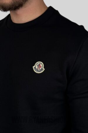 Moncler Logo Patch Cotton Sweater Black