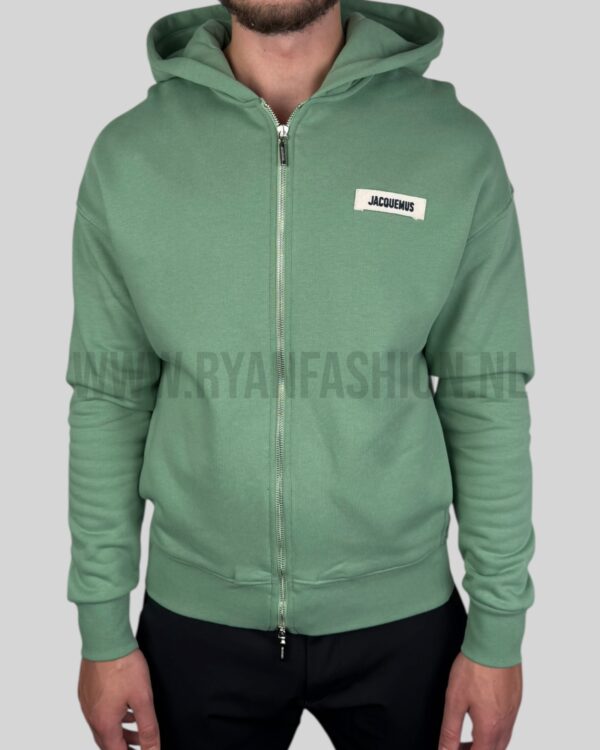 Jacquemus De Gros Grain Zipped Hoodie Green