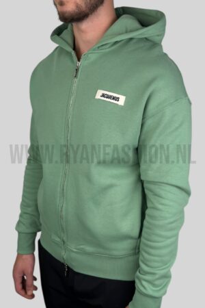 Jacquemus De Gros Grain Zipped Hoodie Green