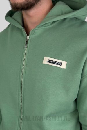 Jacquemus De Gros Grain Zipped Hoodie Green