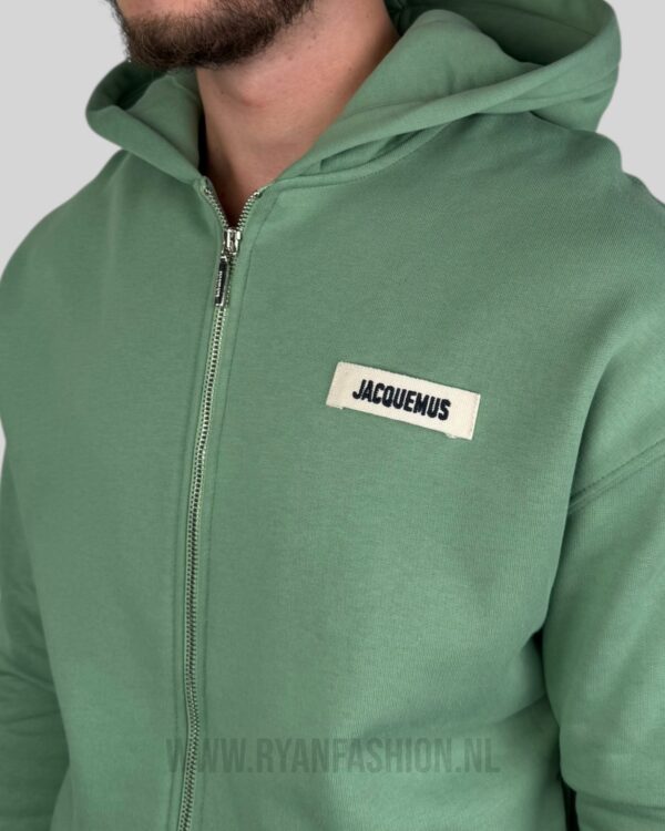 Jacquemus De Gros Grain Zipped Hoodie Green - Afbeelding 3