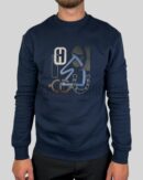 Hermes ''H Puzzle'' Crewneck Sweater Navy Blue