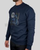 Hermes ''H Puzzle'' Crewneck Sweater Navy Blue