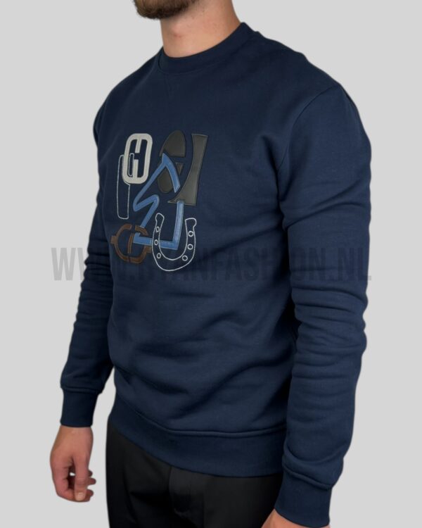 Hermes ''H Puzzle'' Crewneck Sweater Navy Blue - Afbeelding 2