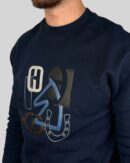 Hermes ''H Puzzle'' Crewneck Sweater Navy Blue
