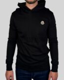 Moncler Logo Patch Cotton Hoodie Black
